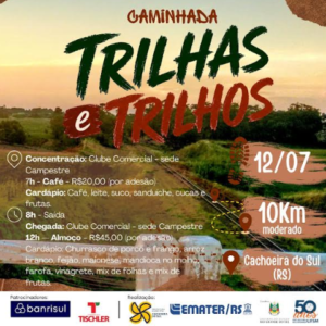 ​Inscrições abertas para a Caminhada Internacional na Natureza - Trilhas e Trilhos de Cachoeira do Sul